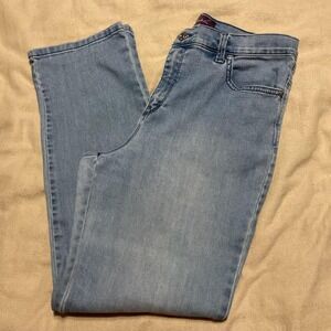 Gloria Vanderbilt Amanda Jeans Womens 10 Short Blue High Rise Tapered Stretch